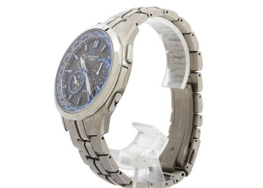 CASIO カシオ 時計 オシアナス マンタl OCWS1400 ブラック シルバー チタン メンズ アナログ 美品