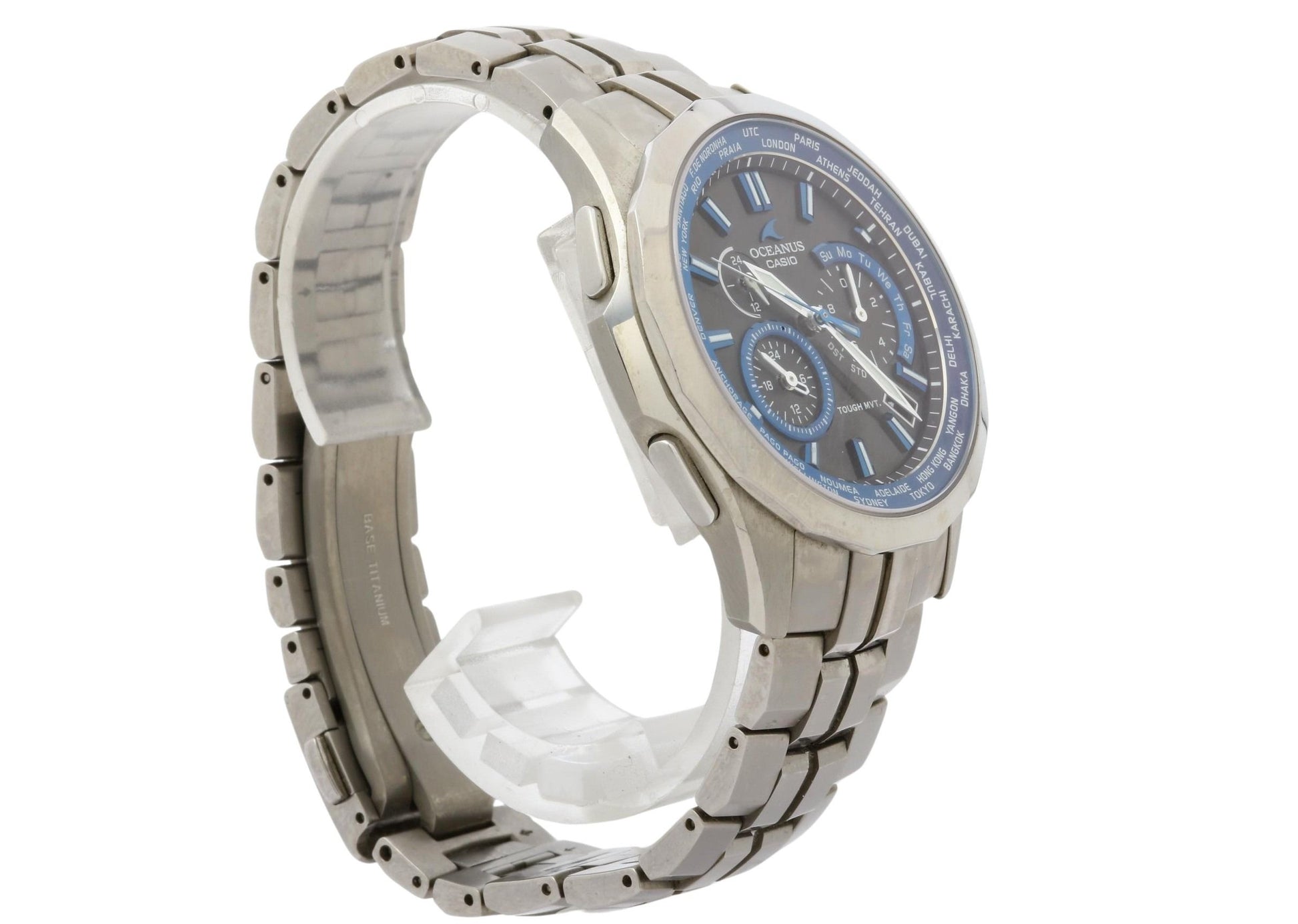 CASIO カシオ 時計 オシアナス マンタl OCWS1400 ブラック シルバー チタン メンズ アナログ 美品