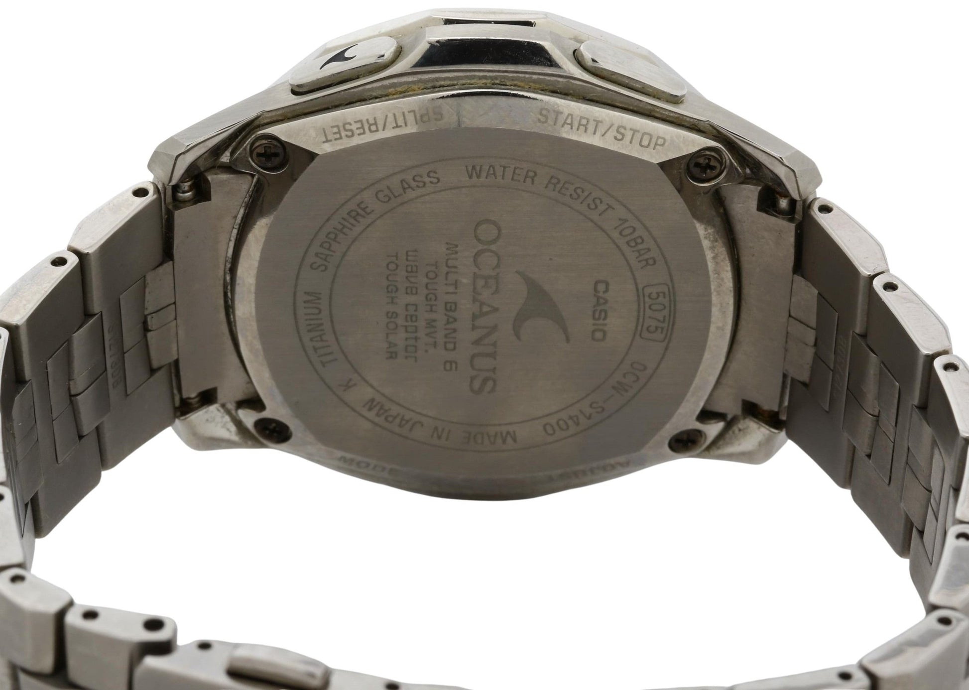 CASIO カシオ 時計 オシアナス マンタl OCWS1400 ブラック シルバー チタン メンズ アナログ 美品