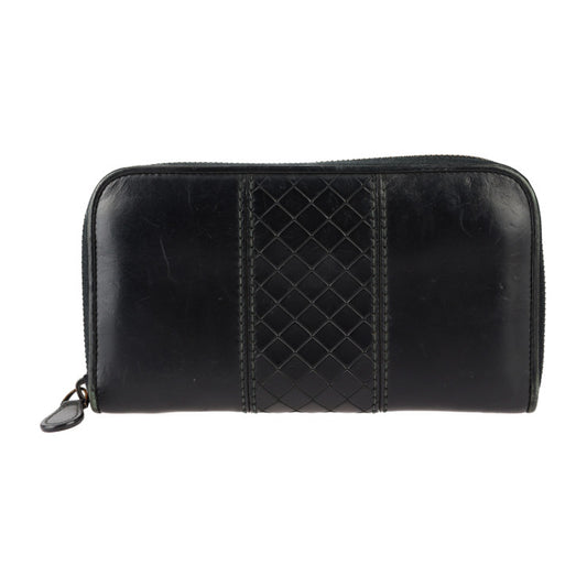 BOTTEGAVENETA ボッテガヴェネタ イントレチャート スコルピート 長財布 114076 VT272 1000 レザー ブラック ラウンドファスナー
