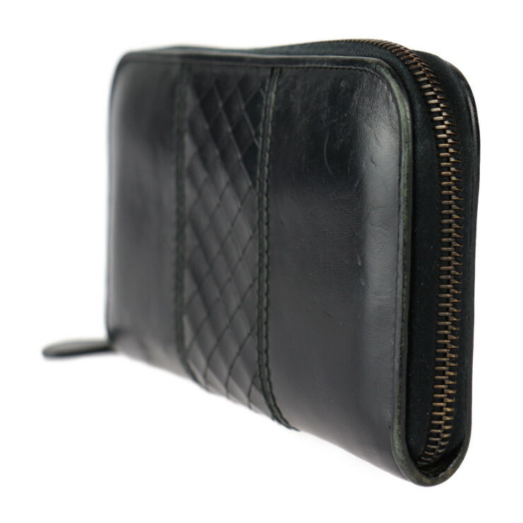 BOTTEGAVENETA ボッテガヴェネタ イントレチャート スコルピート 長財布 114076 VT272 1000 レザー ブラック ラウンドファスナー