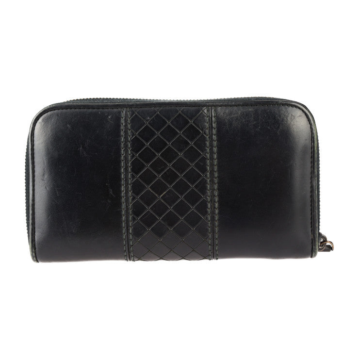 BOTTEGAVENETA ボッテガヴェネタ イントレチャート スコルピート 長財布 114076 VT272 1000 レザー ブラック ラウンドファスナー