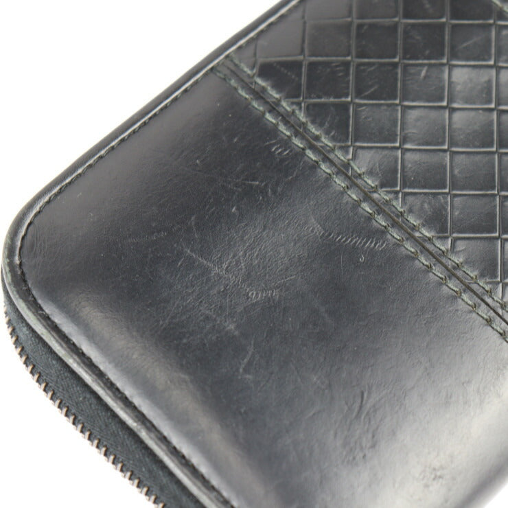 BOTTEGAVENETA ボッテガヴェネタ イントレチャート スコルピート 長財布 114076 VT272 1000 レザー ブラック ラウンドファスナー