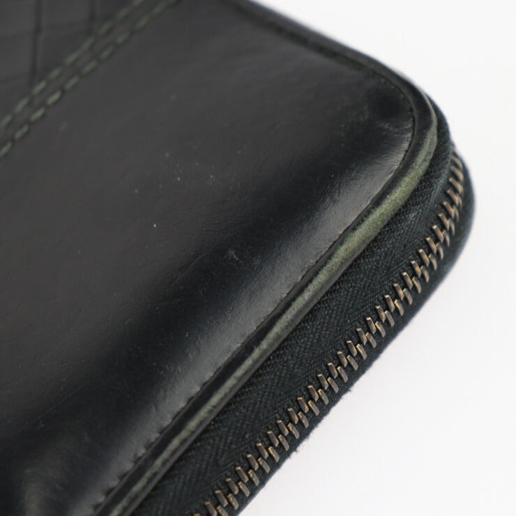 BOTTEGAVENETA ボッテガヴェネタ イントレチャート スコルピート 長財布 114076 VT272 1000 レザー ブラック ラウンドファスナー