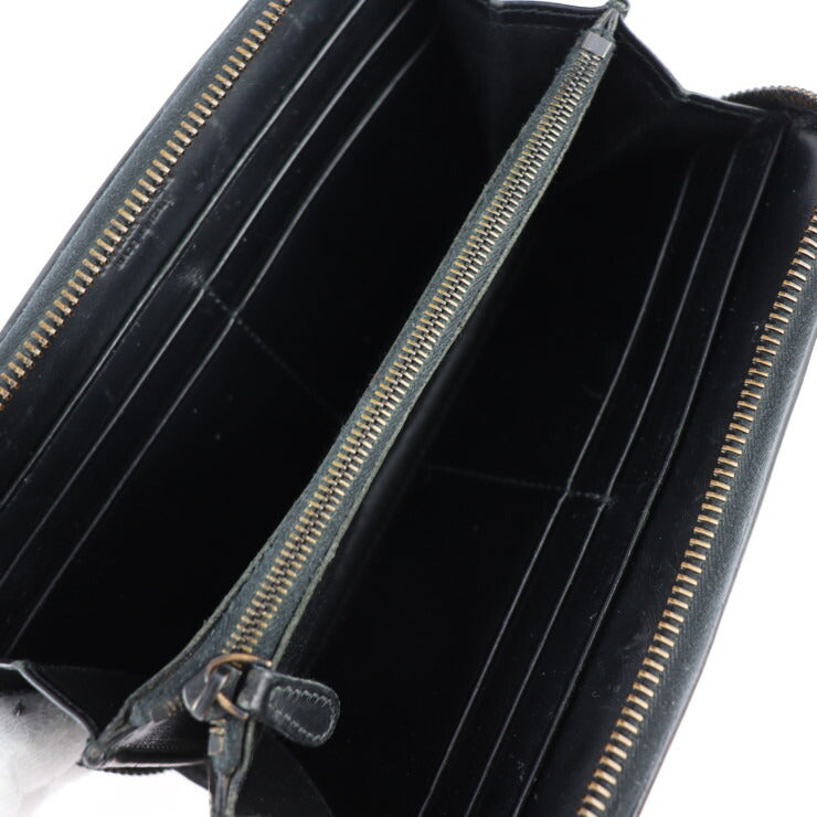 BOTTEGAVENETA ボッテガヴェネタ イントレチャート スコルピート 長財布 114076 VT272 1000 レザー ブラック ラウンドファスナー
