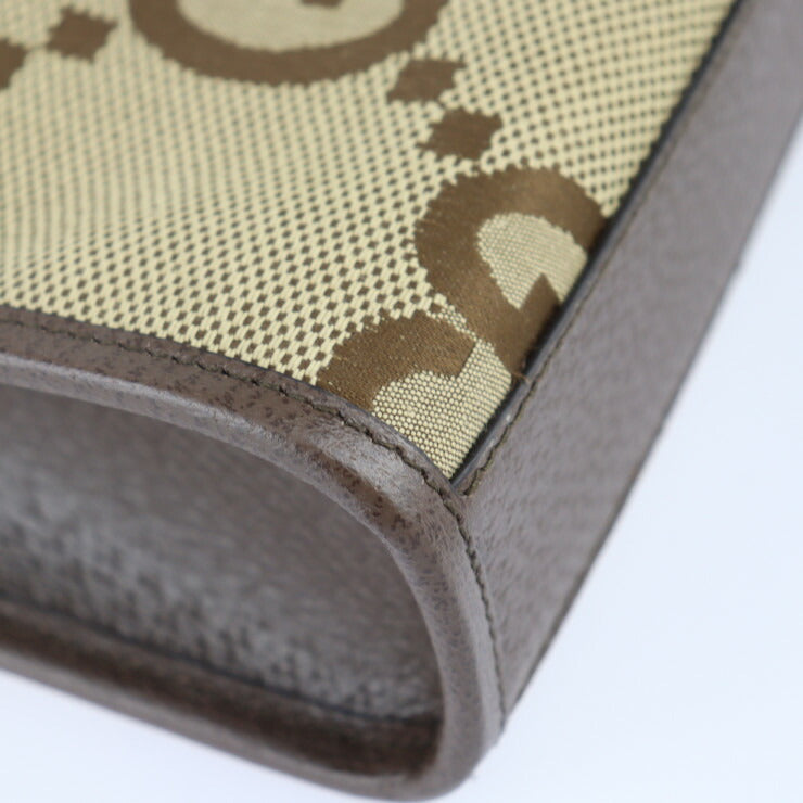 新古未使用展示品 GUCCI グッチ ミニトートバッグ ハンドバッグ 699406 ジャンボGGキャンバス × レザー ベージュ ブラウン ゴールド金具 2WAY ショルダーバッグ