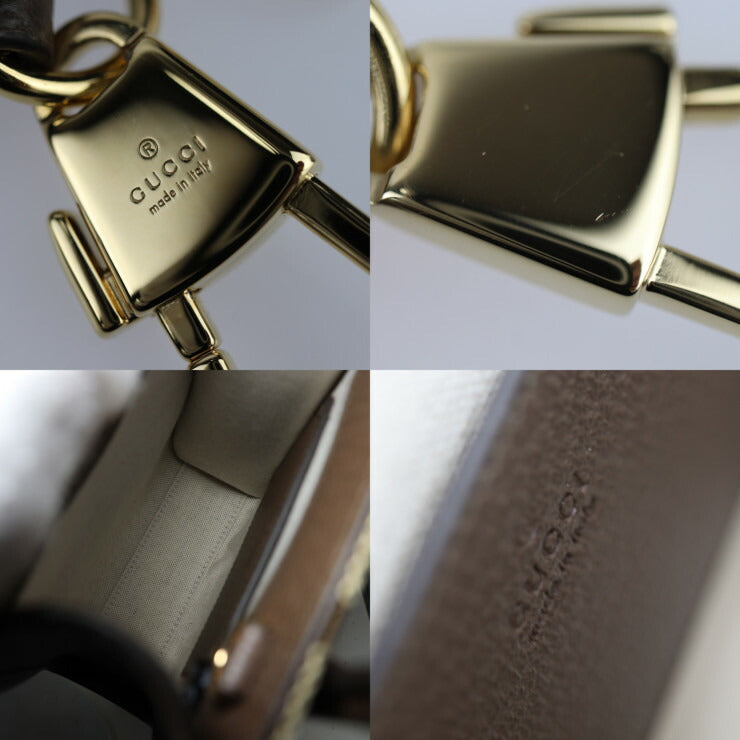 新古未使用展示品 GUCCI グッチ ミニトートバッグ ハンドバッグ 699406 ジャンボGGキャンバス × レザー ベージュ ブラウン ゴールド金具 2WAY ショルダーバッグ