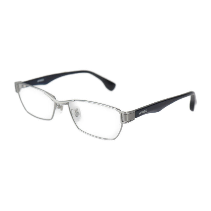 新古未使用展示品 AVIREX アヴィレックス 伊達メガネ メガネ AR101 SL 表記サイズ 56□16-142 チタン プラスチック シルバー ネイビー メガネフレーム アジアンフィット