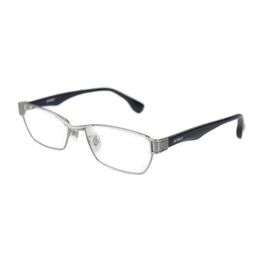 新古未使用展示品 AVIREX アヴィレックス 伊達メガネ メガネ AR101 SL 表記サイズ 56□16-142 チタン プラスチック シルバー ネイビー メガネフレーム アジアンフィット