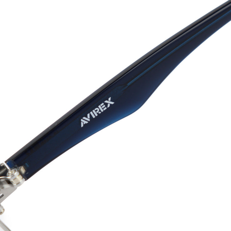 新古未使用展示品 AVIREX アヴィレックス 伊達メガネ メガネ AR101 SL 表記サイズ 56□16-142 チタン プラスチック シルバー ネイビー メガネフレーム アジアンフィット