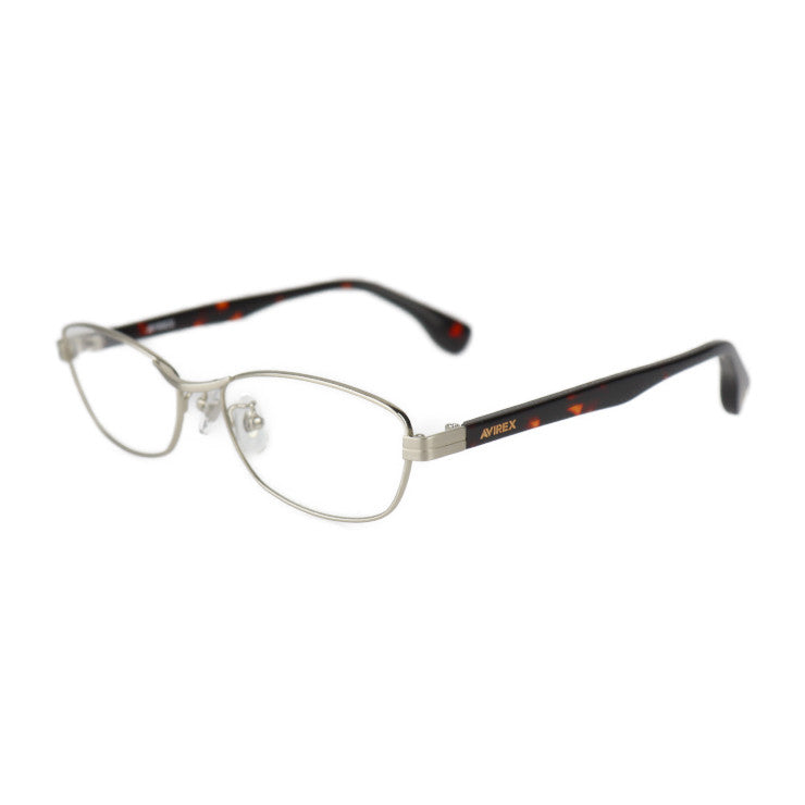 新古未使用展示品 AVIREX アヴィレックス 伊達メガネ メガネ AR103 GP 表記サイズ 54□16-142 チタン プラスチック シルバー ブラウン系 メガネフレーム アジアンフィット べっ甲柄