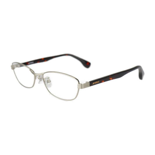 新古未使用展示品 AVIREX アヴィレックス 伊達メガネ メガネ AR103 GP 表記サイズ 54□16-142 チタン プラスチック シルバー ブラウン系 メガネフレーム アジアンフィット べっ甲柄