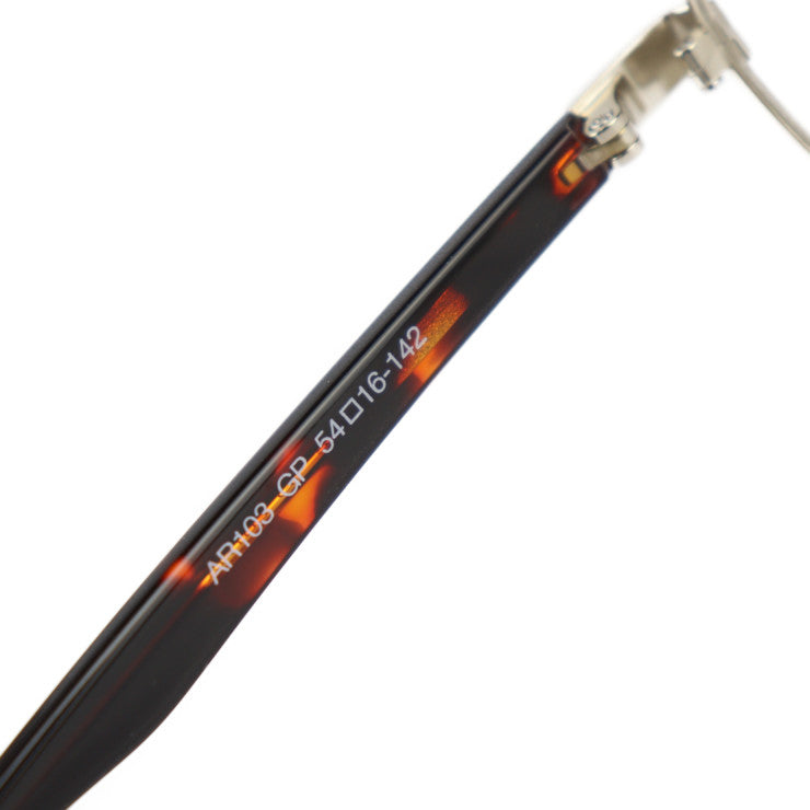 新古未使用展示品 AVIREX アヴィレックス 伊達メガネ メガネ AR103 GP 表記サイズ 54□16-142 チタン プラスチック シルバー ブラウン系 メガネフレーム アジアンフィット べっ甲柄