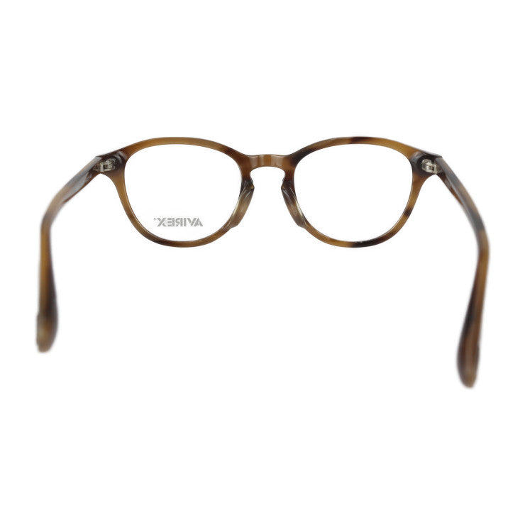 新古未使用展示品 AVIREX アヴィレックス 伊達メガネ メガネ AR202 CR-BR 表記サイズ 48□21-140 プラスチック ブラウン系 メガネフレーム アジアンフィット ウェリントン マーブル模様