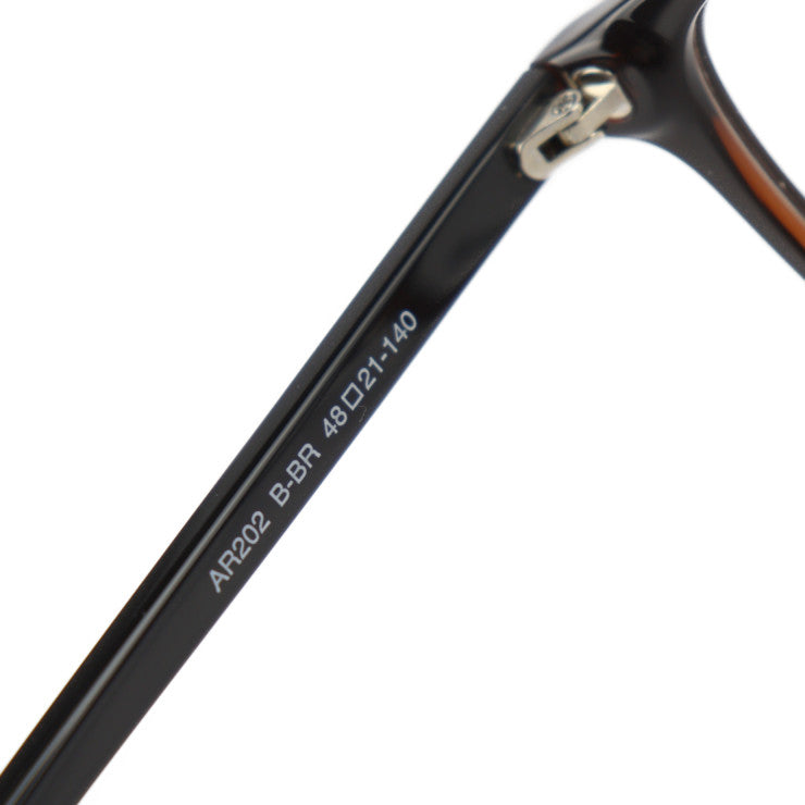 新古未使用展示品 AVIREX アヴィレックス 伊達メガネ メガネ AR202 B-BR 表記サイズ 48□21-140 プラスチック ブラウン系 メガネフレーム アジアンフィット ウェリントン