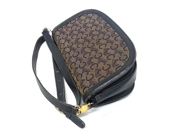 CELINE セリーヌ トートバッグ Cサルキー - ブラウン系 ブラック キャンバス×レザー ヴィンテージ 馬車金具 ゴールド金具