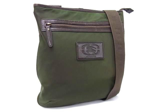 BURBERRY バーバリー ショルダーバッグ - グリーン系×ブラウン系 ナイロン×レザー ユニセックス