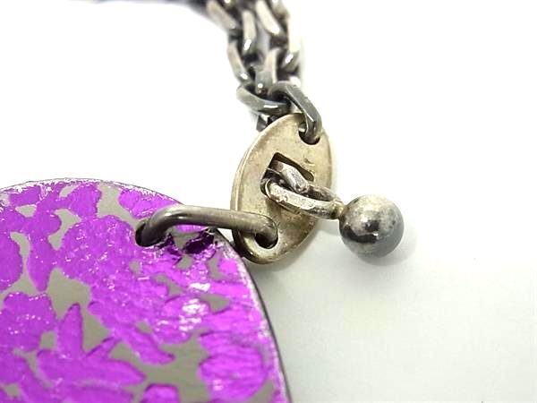 美品 HERMES エルメス アニマル バッグチャーム - - パープル系×グレー系 レザー SV925 ユニセックス シルバー金具 キーホルダー キーチェーン