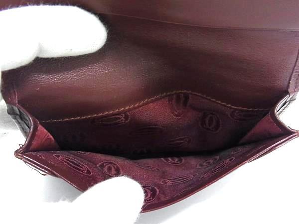 Cartier カルティエ カードケース マストライン - ボルドー レザー ユニセックス ゴールド金具