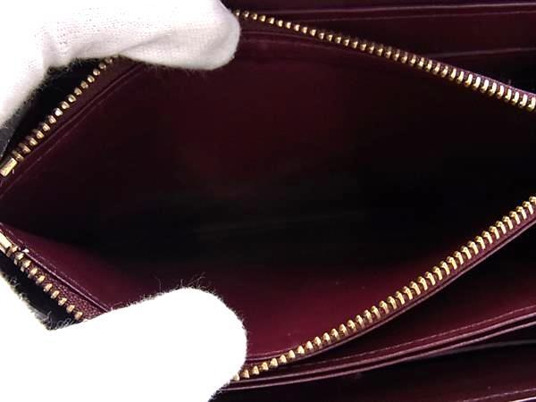 LOUIS VUITTON ルイヴィトン ラウンドファスナー 長財布 モノグラムヴェルニ ジッピーウォレット M90218 グリヨット（ボルドー系） パテントレザー レディース ゴールド金具