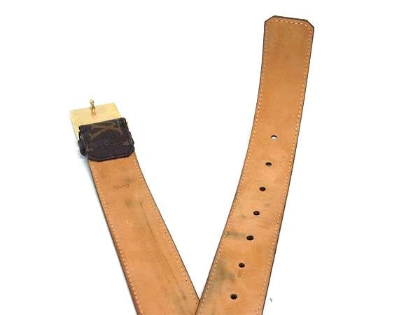 LOUIS VUITTON ルイヴィトン ベルト モノグラム サンチュール アンヴァントゥール M9812 ブラウン PVC レザー メンズ ゴールド金具