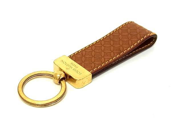 LOUIS VUITTON ルイヴィトン キーホルダー モノグラム ポルト クレ ドラゴンヌ M66785 ブラウン レザー ユニセックス フラワー