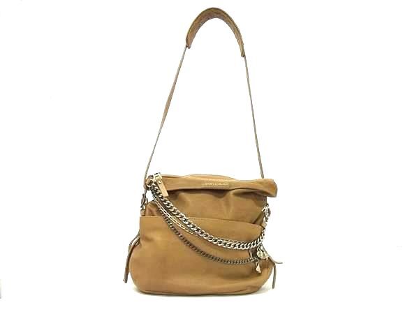 JIMMY CHOO ジミーチュウ ショルダーバッグ バイカー - ブラウン レザー レディース チェーン シルバー金具