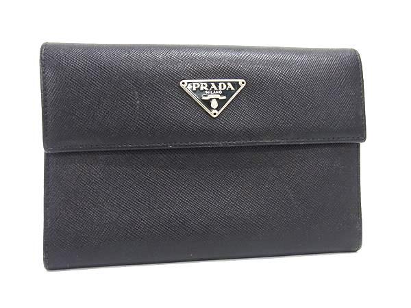 PRADA プラダ 三つ折り 財布 M510A ブラック サフィアーノレザー ユニセックス