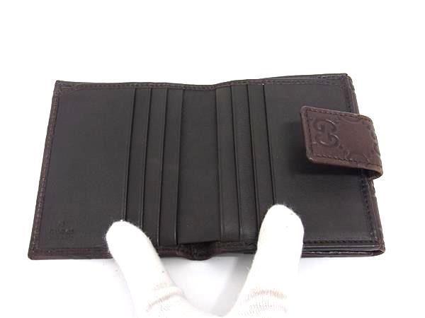 美品 GUCCI グッチ 二つ折り 財布 グッチシマ 112716 1147 ブラウン レザー レディース ゴールド金具