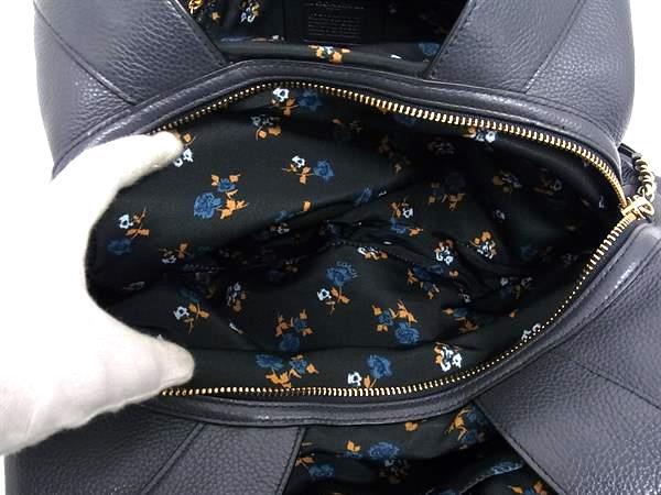 美品 COACH コーチ ハンドバッグ - F25884 ブルー ネイビー デニム×レザー レディース チェーン ゴールド金具