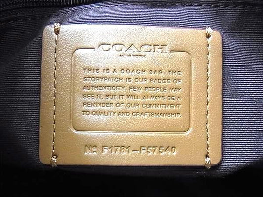 COACH コーチ トートバッグ エクスプローデッド レップス F57540 ブラック系 キャンバス×レザー レディース 美品