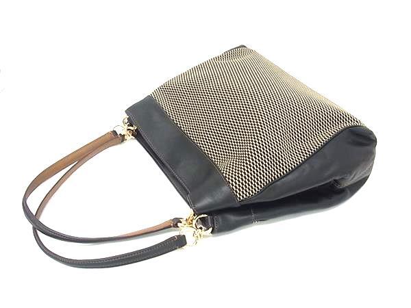 COACH コーチ トートバッグ エクスプローデッド レップス F57540 ブラック系 キャンバス×レザー レディース 美品