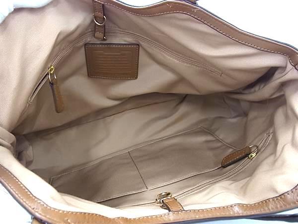 COACH コーチ トートバッグ シグネチャー F31444 ブラウン ピンク キャンバス×パイソン型押しレザー レディース 超美品