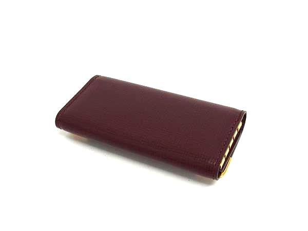Cartier カルティエ キーケース マストライン - ボルドー レザー ユニセックス 4連 ゴールド金具 超美品
