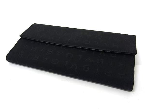 BVLGARI ブルガリ 財布 ロゴマニア - ブラック キャンバス×レザー ユニセックス 三つ折り長財布