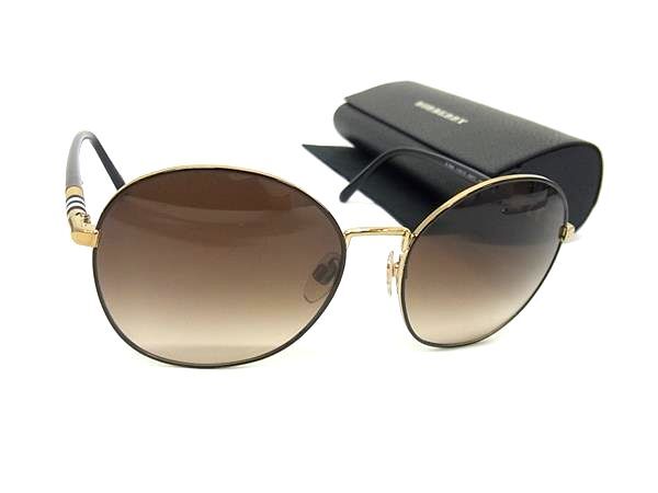 BURBERRY バーバリー サングラス - B 3094 ブラウン ブラック プラスチック メタル ユニセックス 超美品