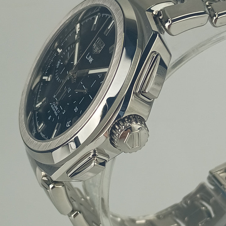 TAG Heuer タグホイヤー 腕時計 リンク キャリバー17 クロノグラフ CBC2110.BA0603 シルバー ブラック文字盤 ステンレス メンズ 自動巻き アナログ 新古未使用展示品