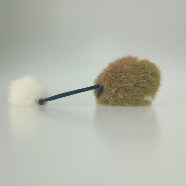 LOUIS VUITTON ルイヴィトン ヘアアクセサリー シュシュ・ヴィゾン LV コージー M77738 ブラウン×ホワイト ミンクファー レディース 美品