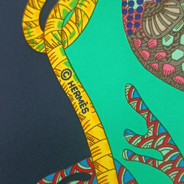 HERMES エルメス スカーフ カレ90 Grands Fonds - マルチカラー シルク100％ レディース 深海 美品