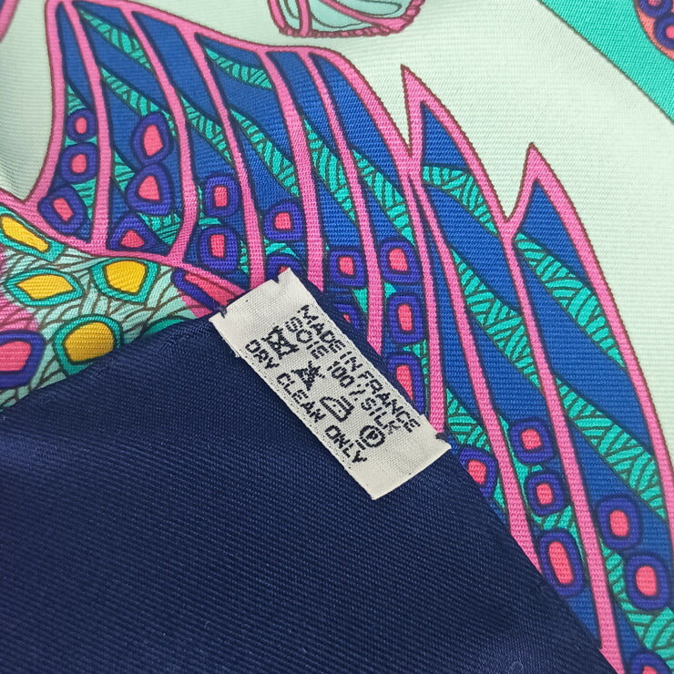 HERMES エルメス スカーフ カレ90 Grands Fonds - マルチカラー シルク100％ レディース 深海 美品