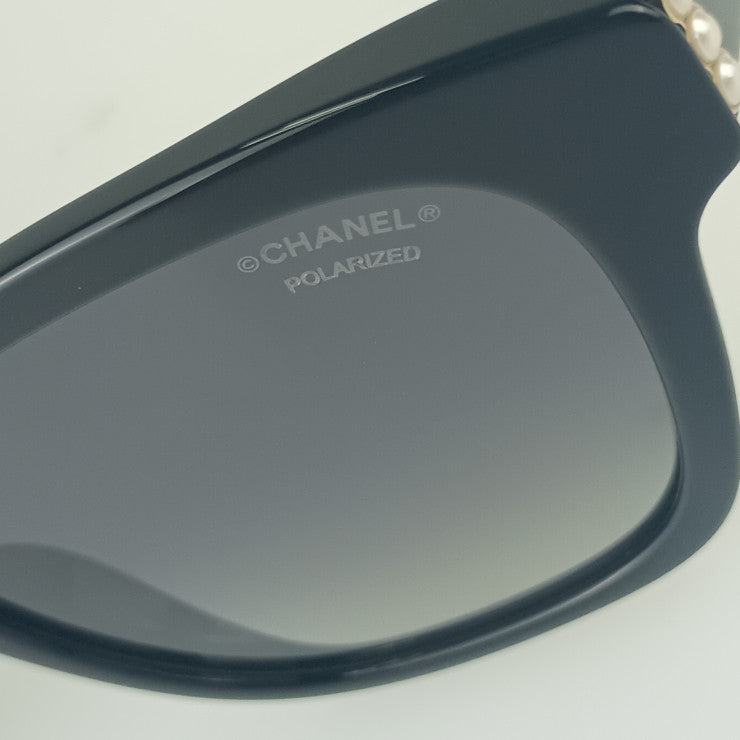 CHANEL シャネル アイウェア POLARIZED サングラス 5482HA ブラック プラスチック フェイクパール レディース ココマーク 54□17 140 ゴールド金具 超美品