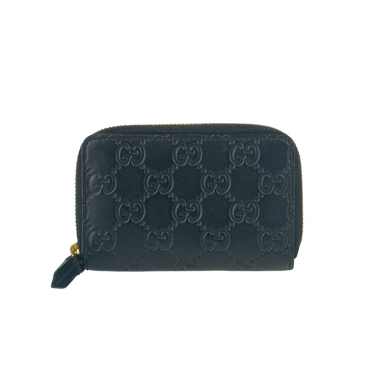 GUCCI グッチ コインケース グッチシマ ジップアラウンド コインパース 447939 ブラック レザー ユニセックス ゴールド金具