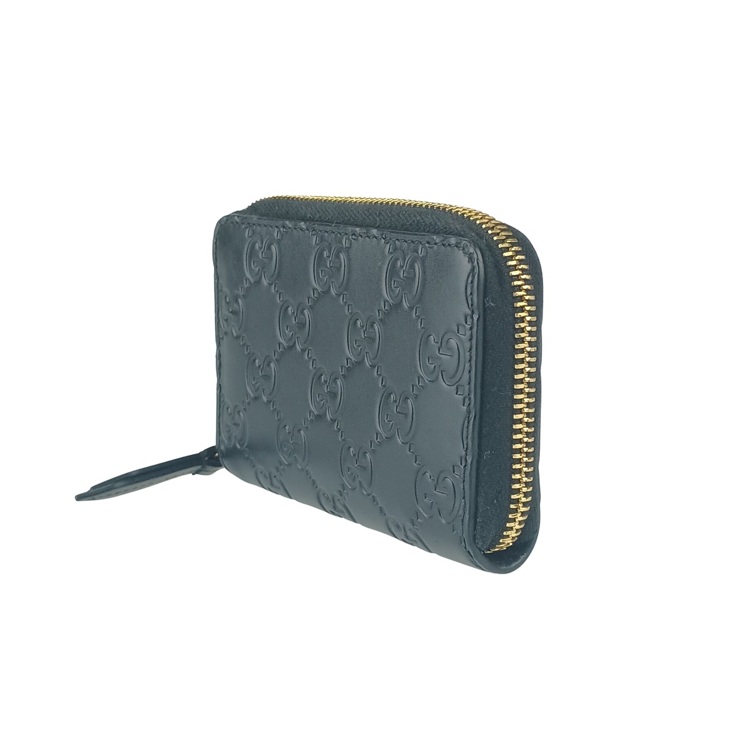 GUCCI グッチ コインケース グッチシマ ジップアラウンド コインパース 447939 ブラック レザー ユニセックス ゴールド金具