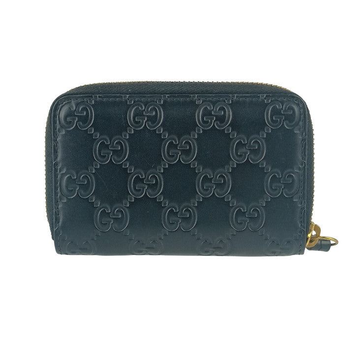 GUCCI グッチ コインケース グッチシマ ジップアラウンド コインパース 447939 ブラック レザー ユニセックス ゴールド金具