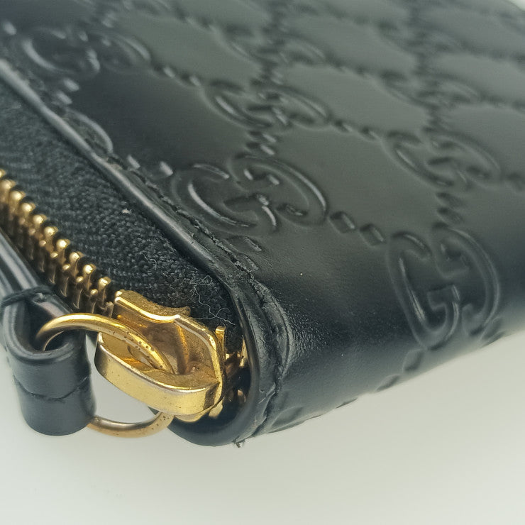 GUCCI グッチ コインケース グッチシマ ジップアラウンド コインパース 447939 ブラック レザー ユニセックス ゴールド金具