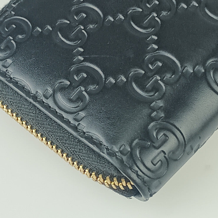 GUCCI グッチ コインケース グッチシマ ジップアラウンド コインパース 447939 ブラック レザー ユニセックス ゴールド金具