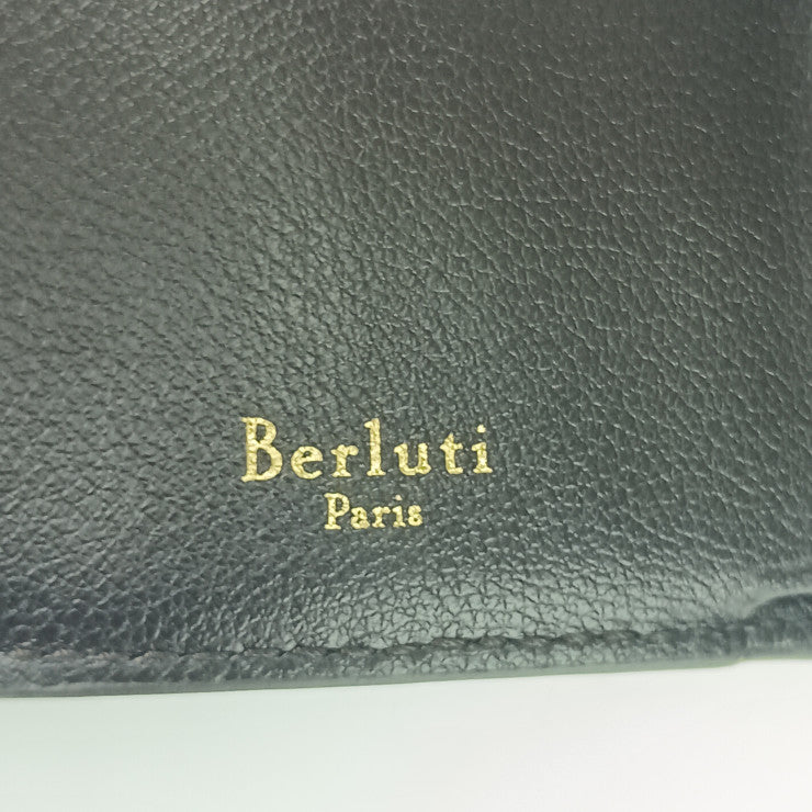 Berluti ベルルッティ 三つ折り財布 アカジュー トワル マルブフ - ダークブラウン プリントキャンバス レザー メンズ 新古未使用展示品