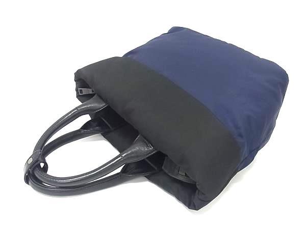 PRADA プラダ ハンドバッグ トライアングルロゴ 1BG959 ネイビー ブラック テスートナイロン レディース 2WAY 三角ロゴマーク 美品