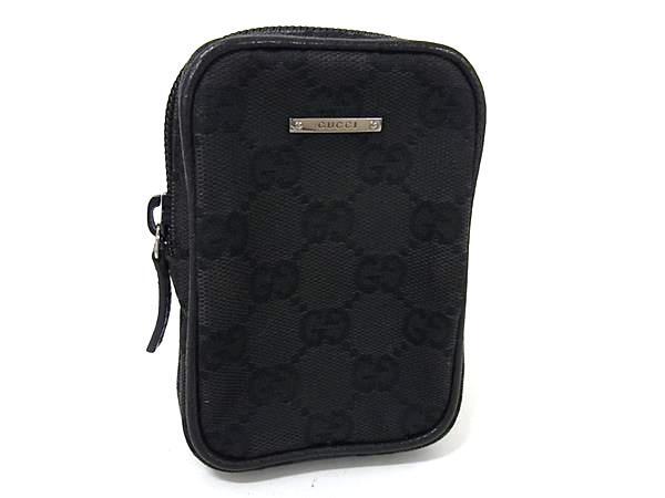 GUCCI グッチ ポーチ GGキャンバス 115249 ブラック キャンバス レザー ユニセックス