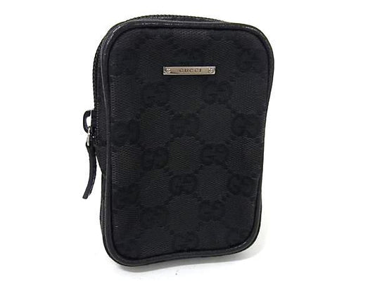 GUCCI グッチ ポーチ GGキャンバス 115249 ブラック キャンバス レザー ユニセックス